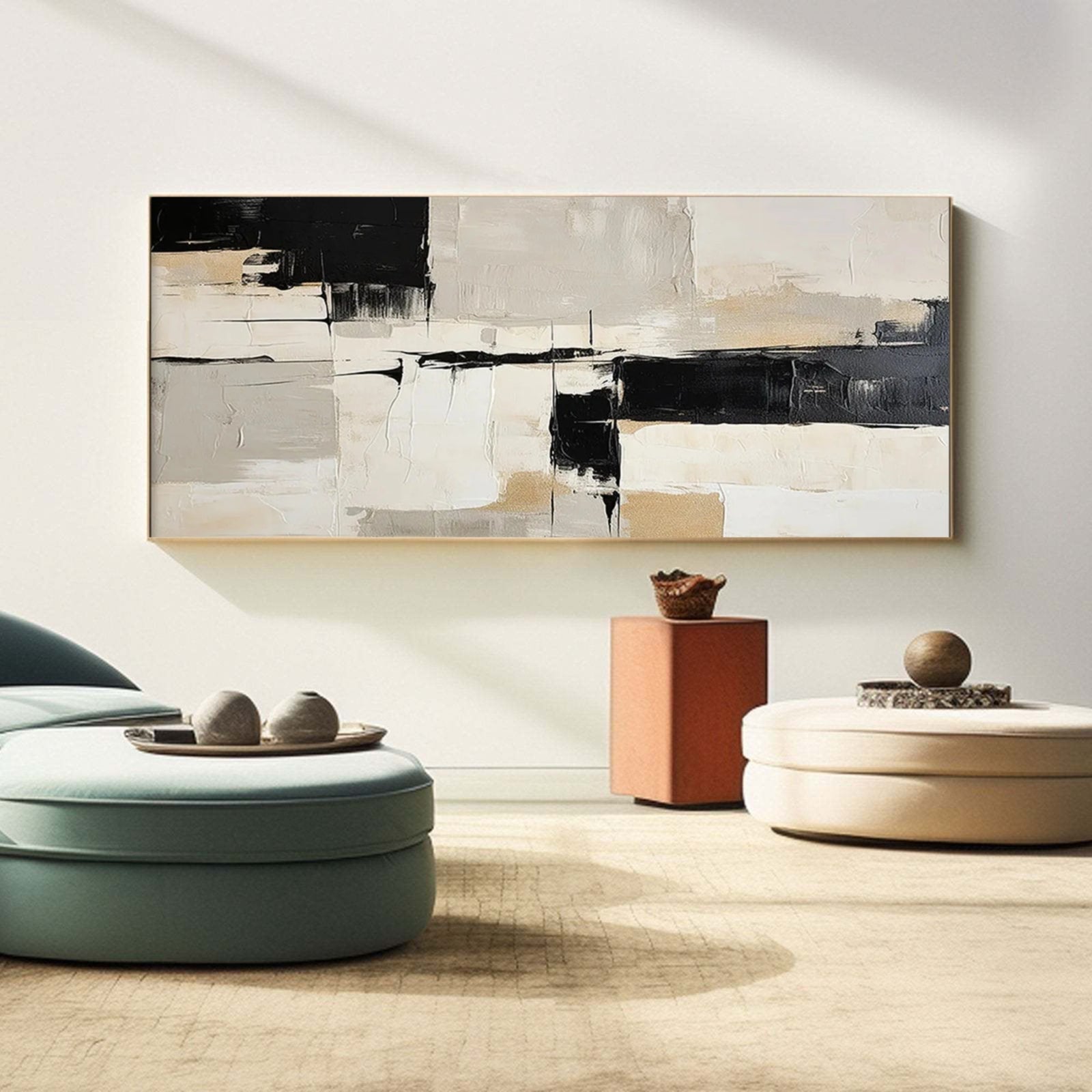 Textured Color Block Abstract Art