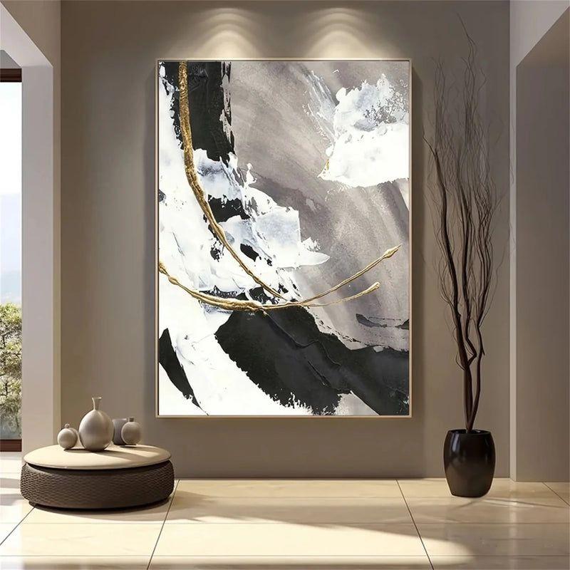 Textured Gold Drip Abstract Art