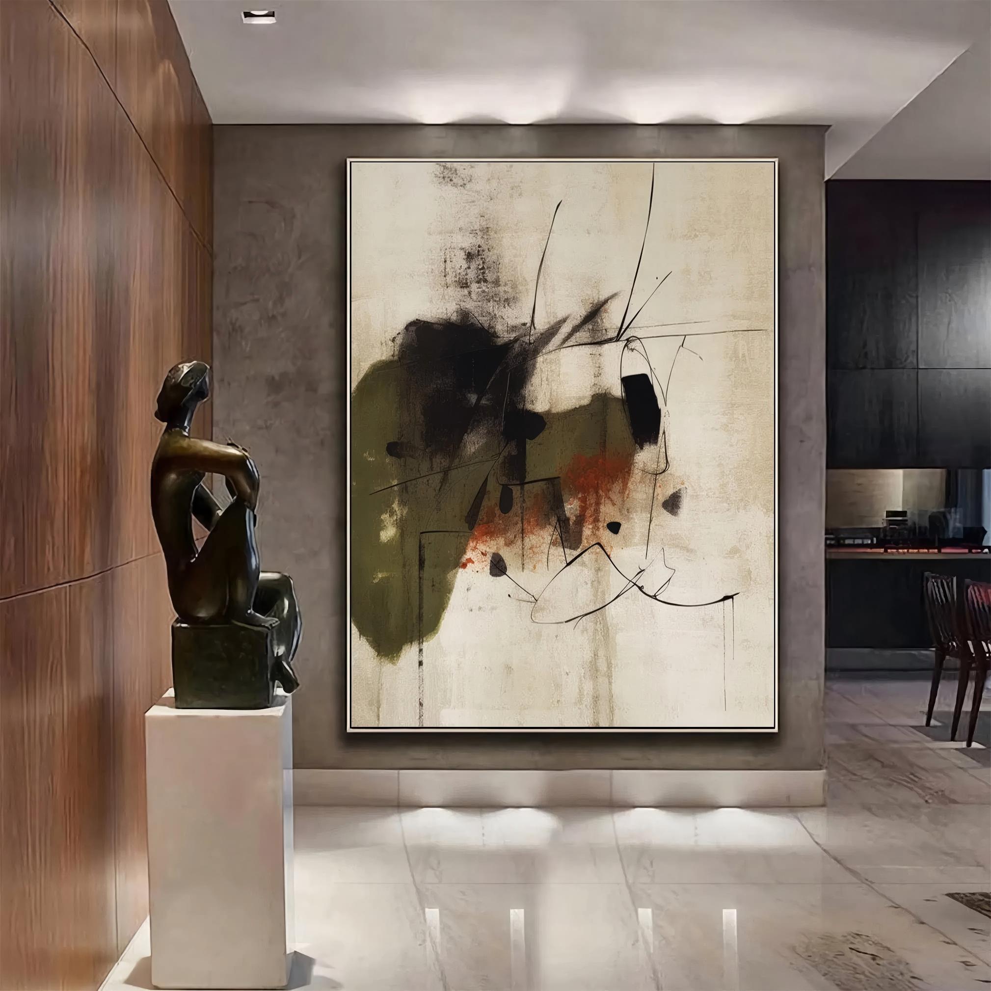 Gestural Ink Wash Abstract Wall Art