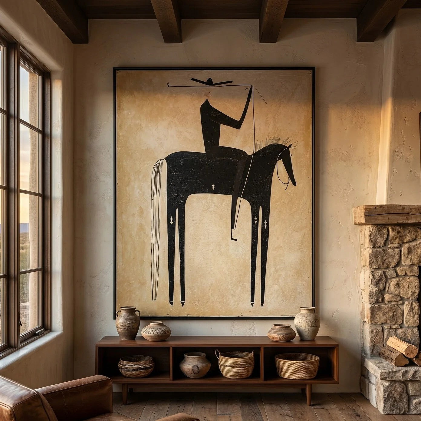 Silhouette Rider on Horseback Wall Art