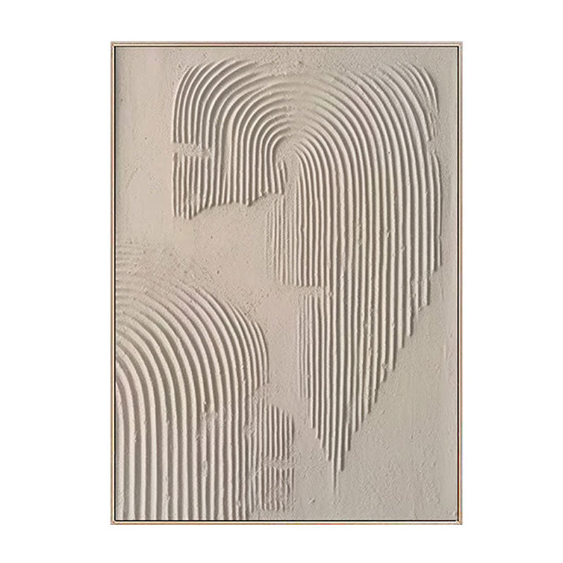 3D Textured Beige Arch Line Wall Art