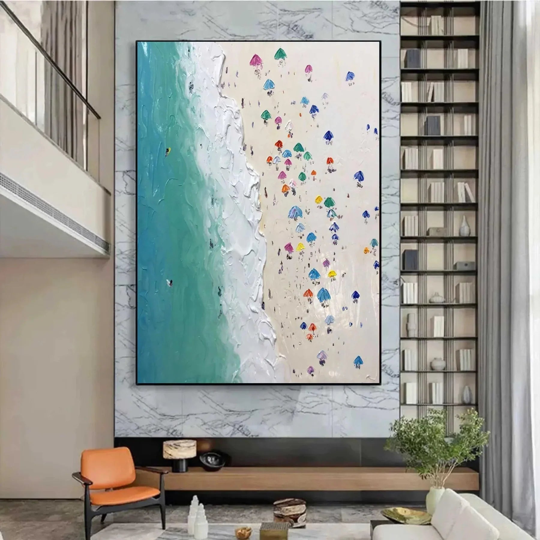 Textured Aerial Beach Wall Art