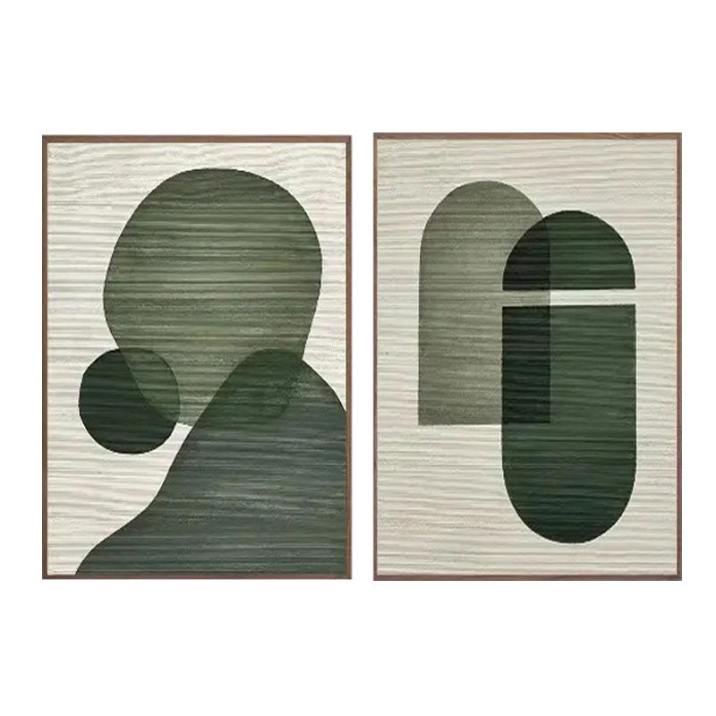 Textured Green Portrait Silhouette Wall Art Set of 2