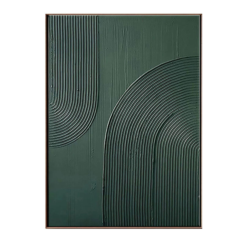 3D Textured Green Vertical Line Wall Art