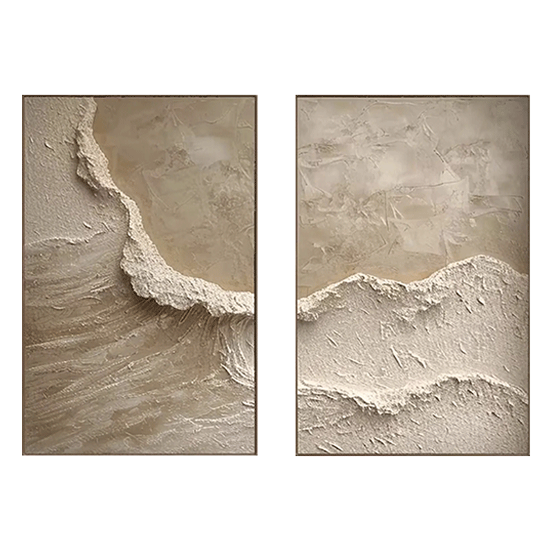 Textured Sandy Shore Canvas Wall Art Set of 2