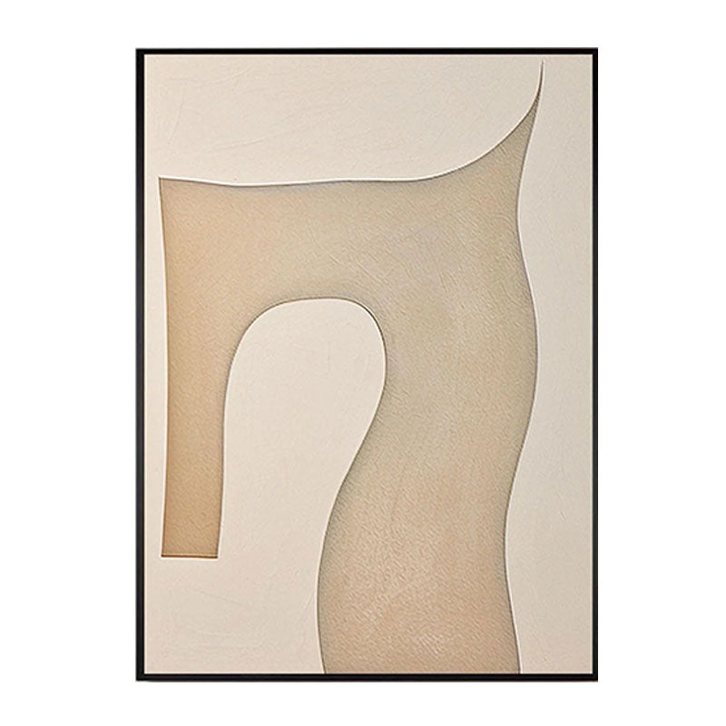 Minimalist Cream River Line Wall Art