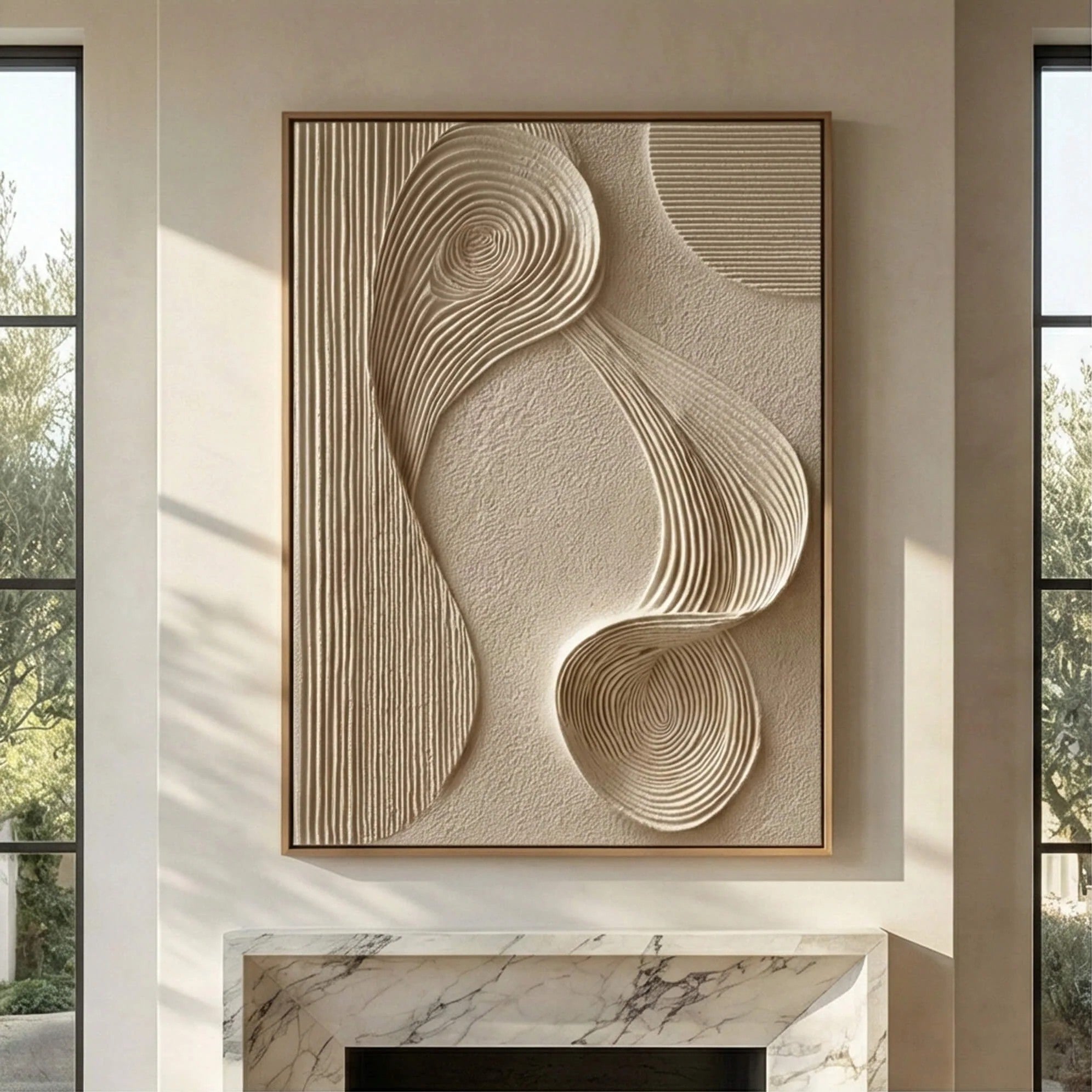3D Sculptural Swirl Line Wall Art