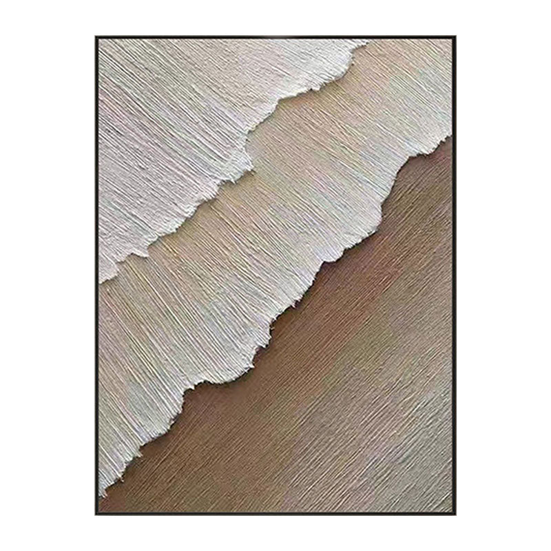 3D Textured Beige & White Coastline Wall Art