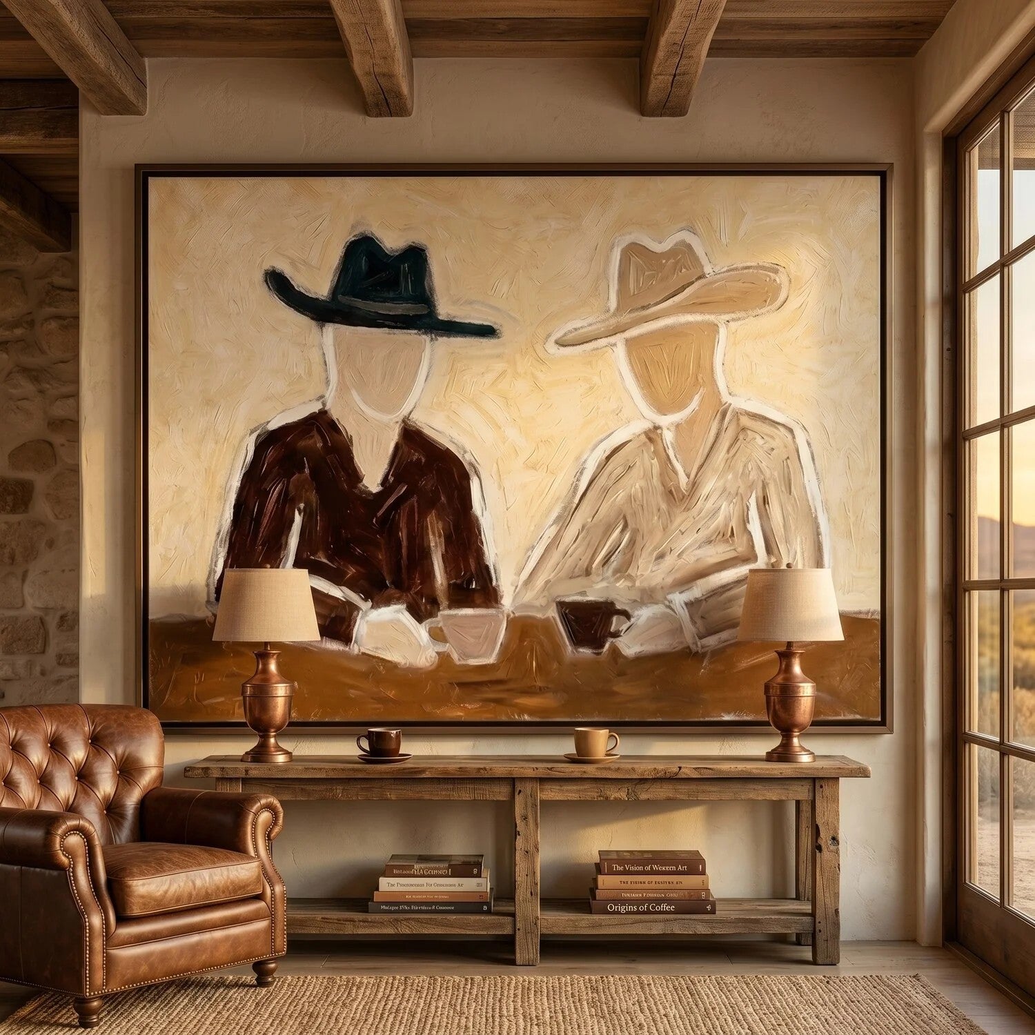 Faceless Cowboy Duo Wall Art