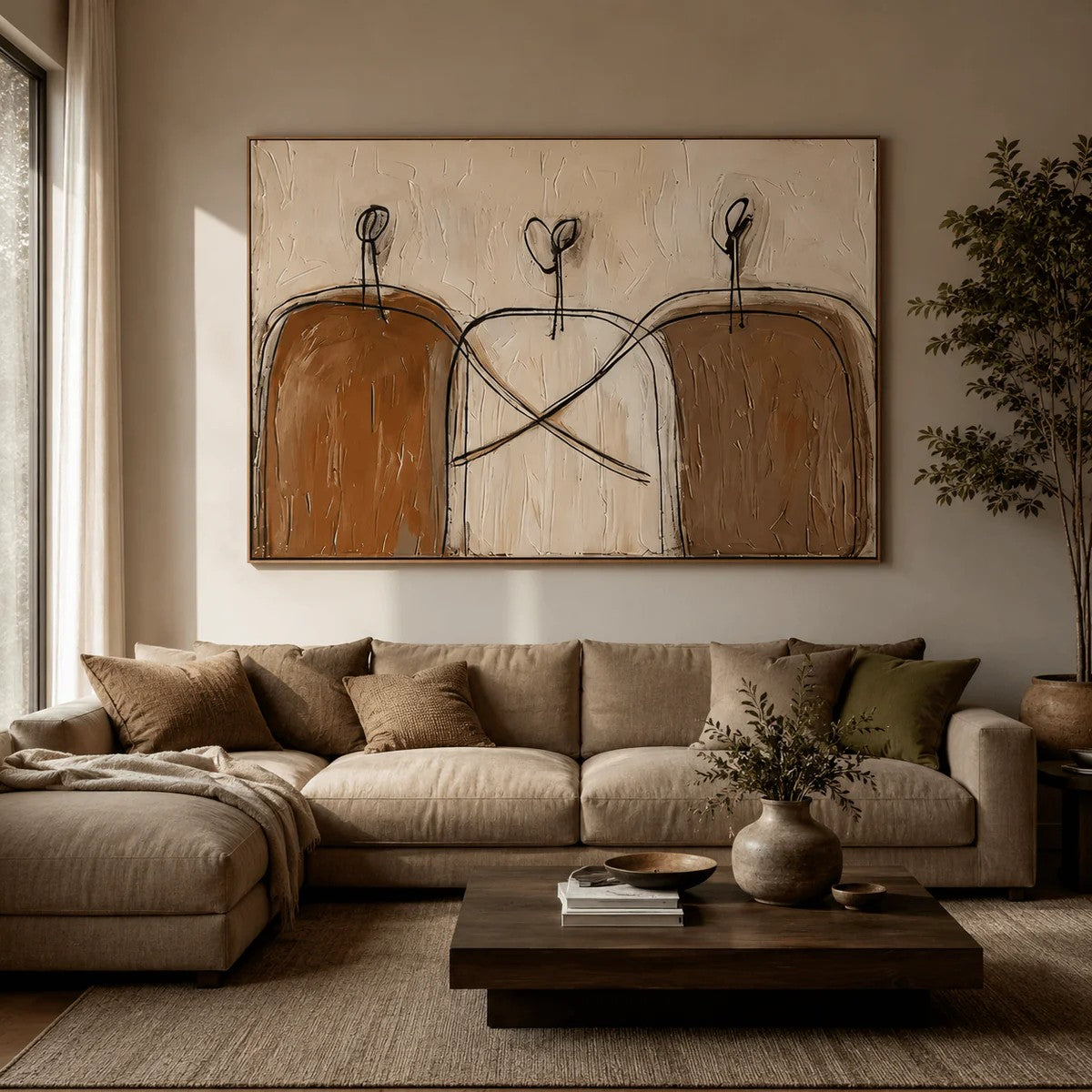Sculptural Linked Arch Silhouettes Wall Art
