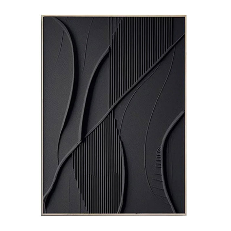 3D Textured Black Line Wall Art