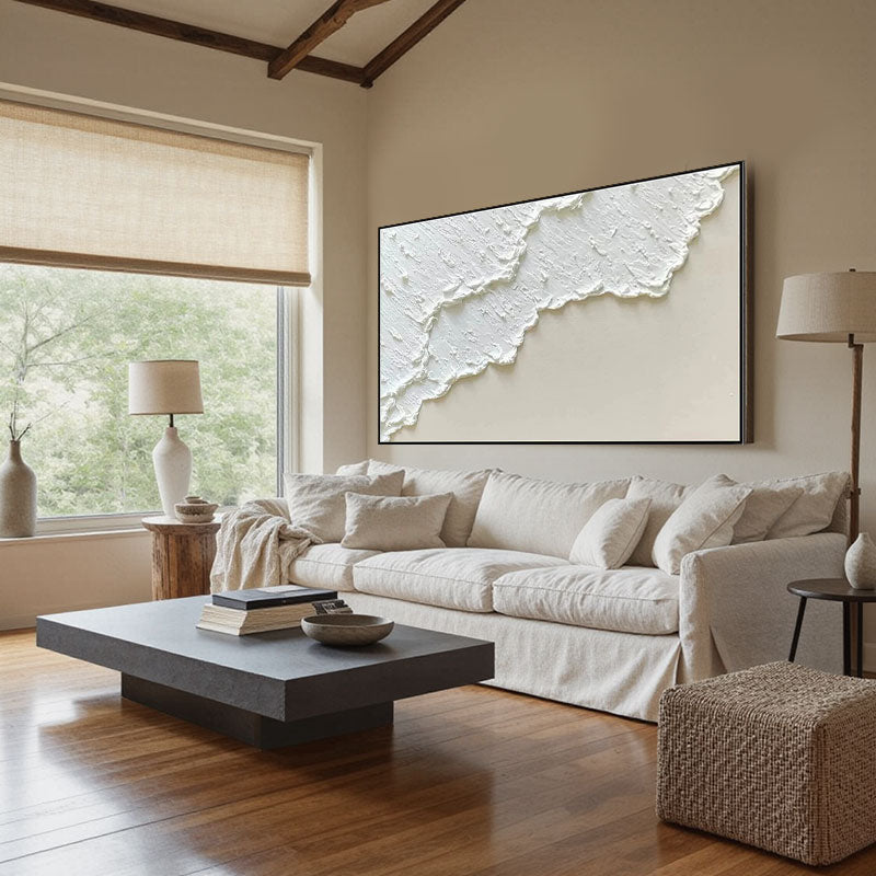 Textured White Wave Foam Wall Art