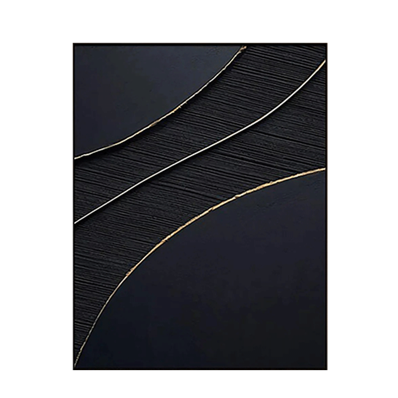 Flowing Gold Silver Line Wall Art