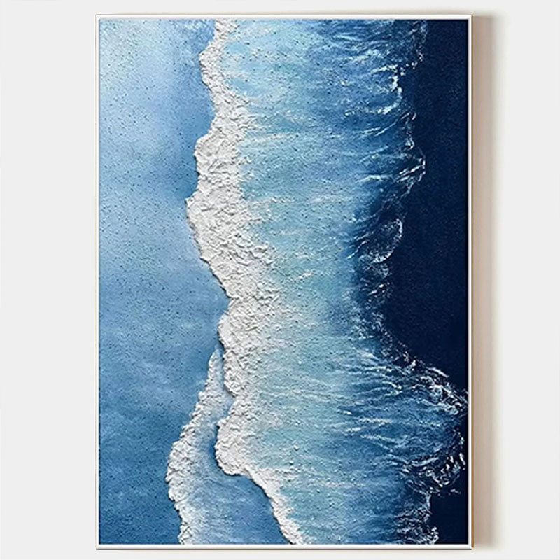Textured Blue Wave Wall Art