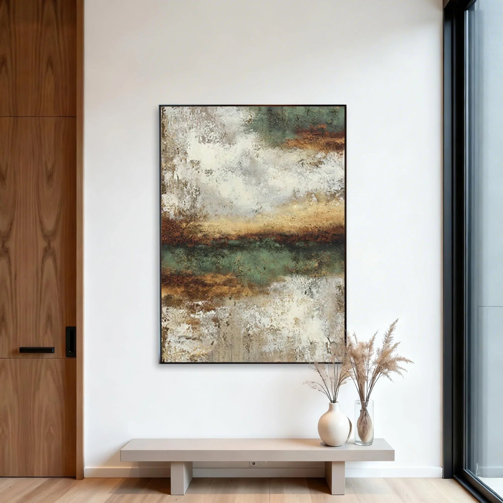 Plaster Textured Rust Horizon Wall Art
