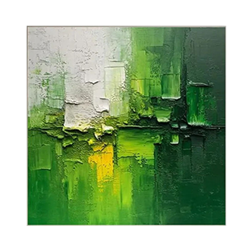 Green Light Streak Abstract Art
