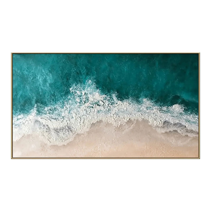 Textured Turquoise Wave Beach Wall Art