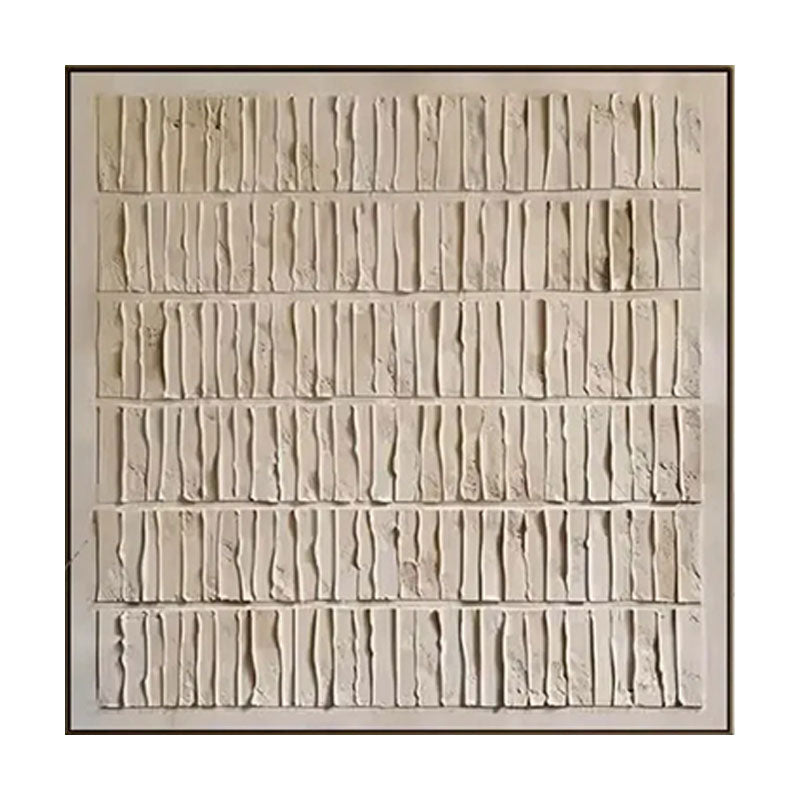 3D Textured Ivory Brick Stack Wall Art