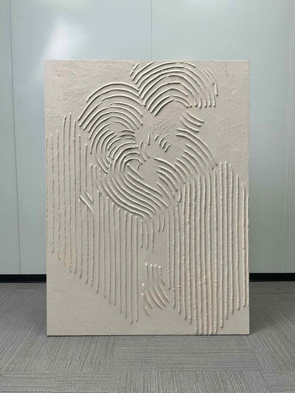 Minimalist Textured Art | Quiet Embrace - Real artwork photo