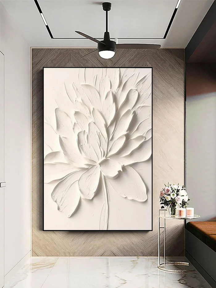 White Textured Minimalist Wall Art