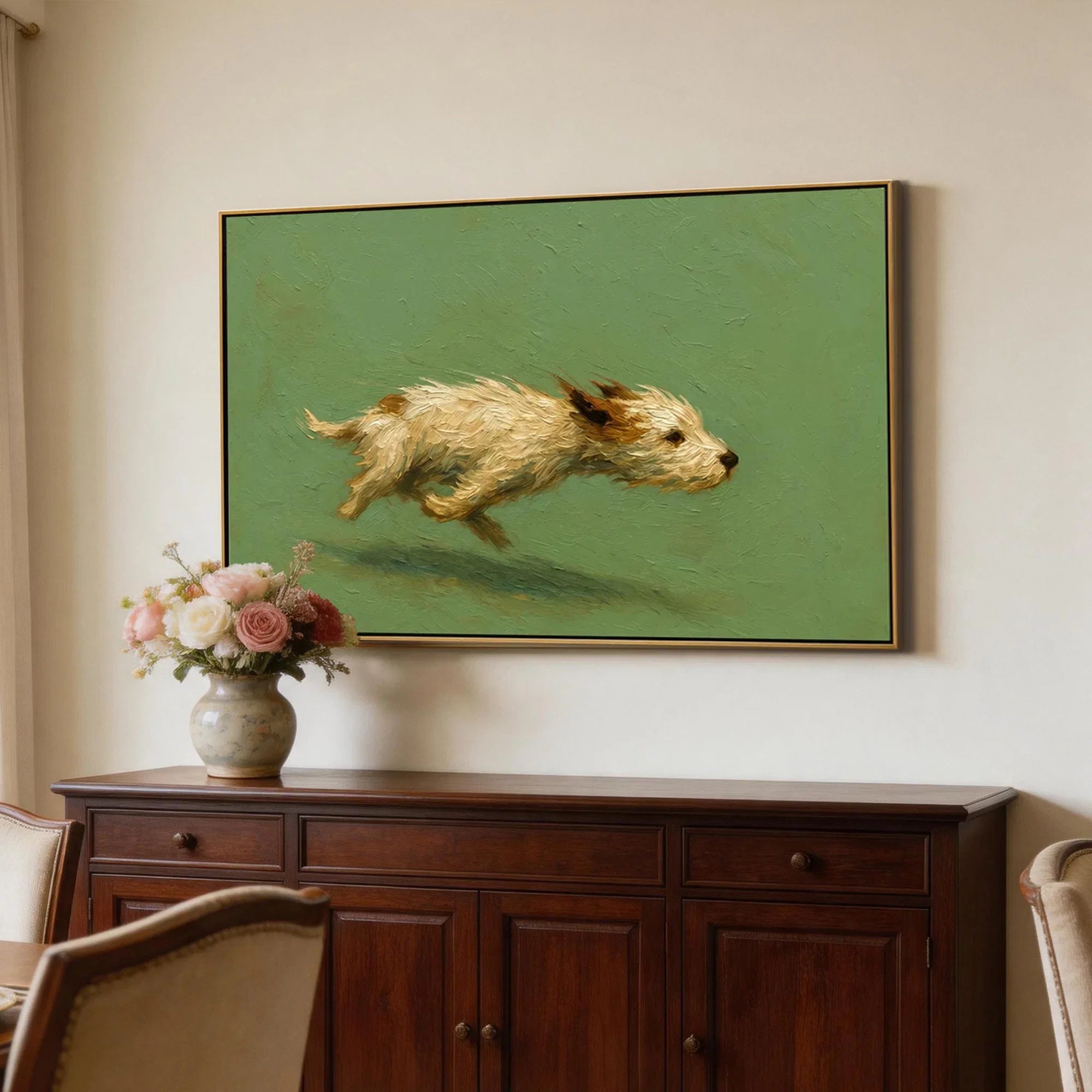 Impasto Running Terrier Wall Art
