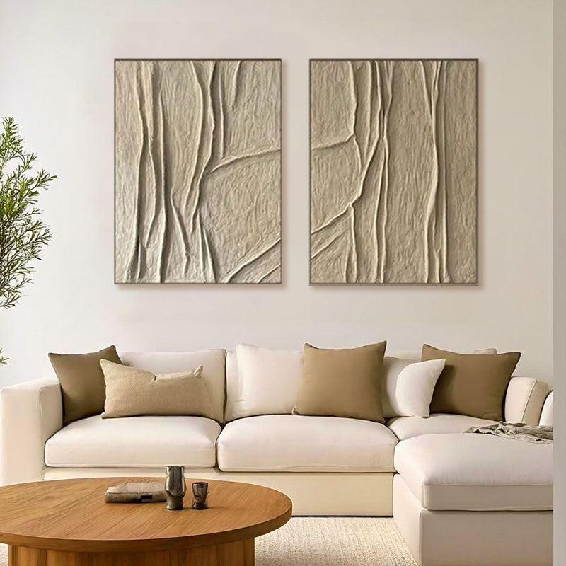 3D Textured Draped Fabric Wall Art Set of 2
