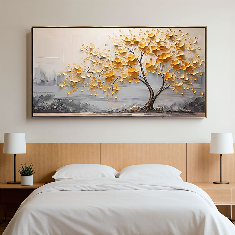 Golden Autumn Tree Canvas Wall Art