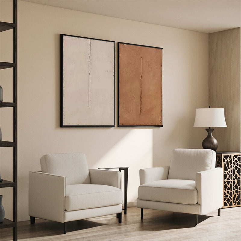 Textured Minimalist Line Wall Art Set of 2