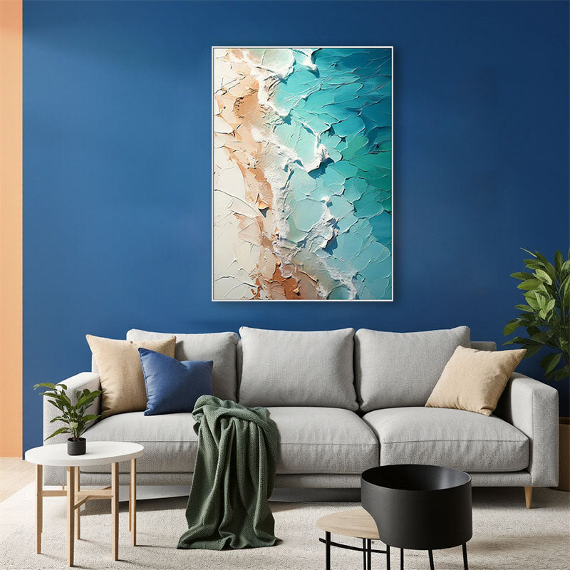 3D Textured Turquoise Sand Wall Art