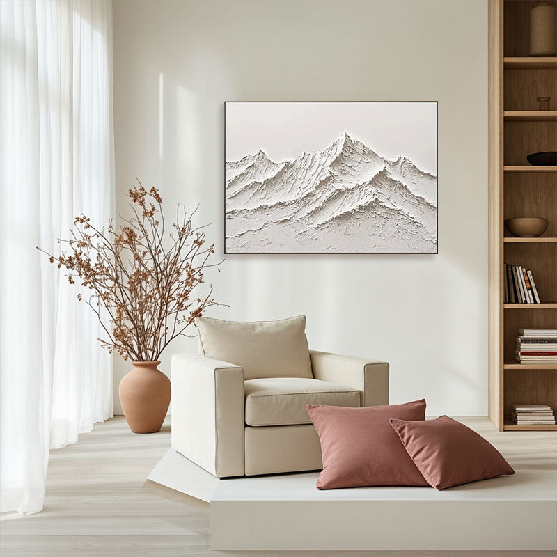 Textured White Mountain Peak Wall Art