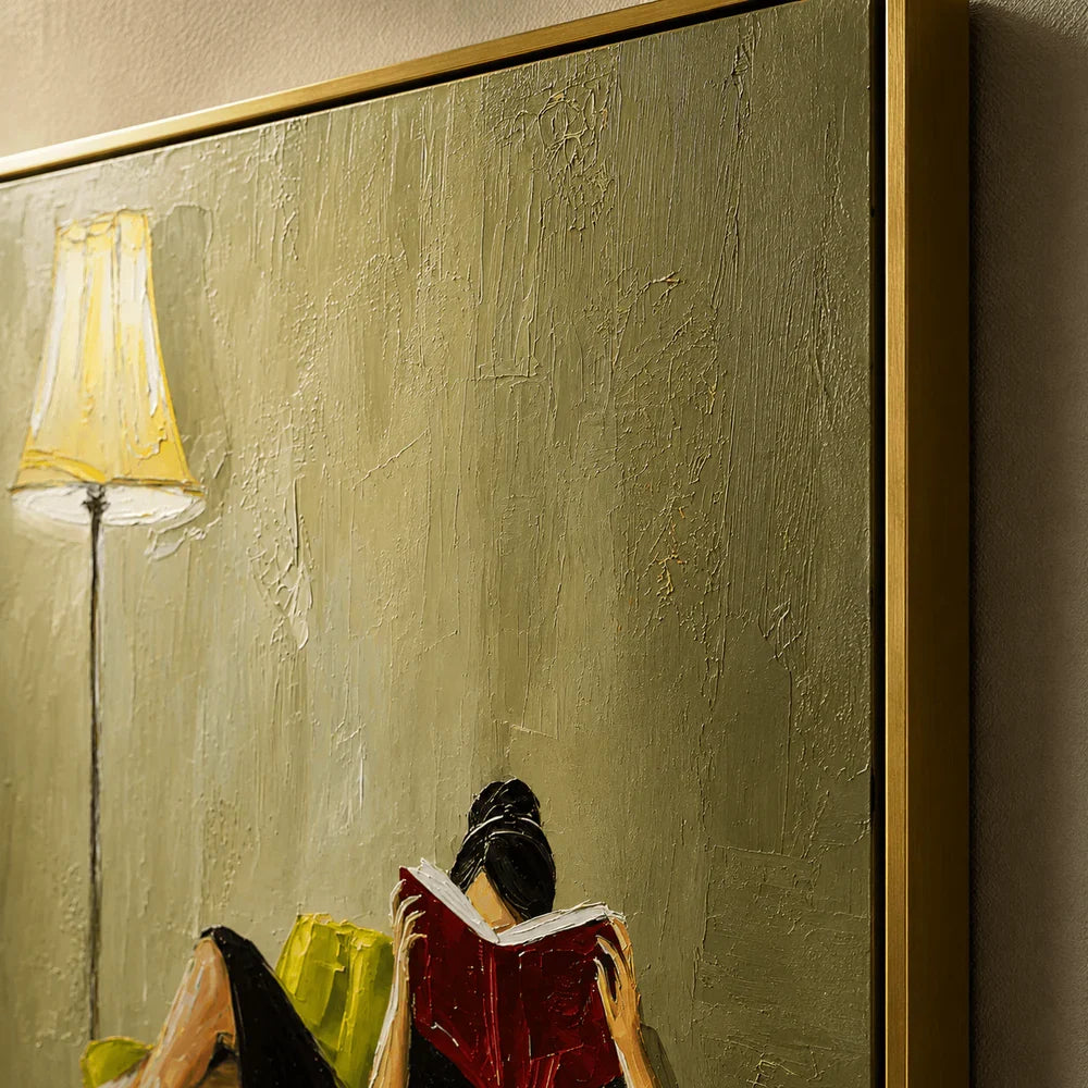 Impasto Reading Woman Wall Art