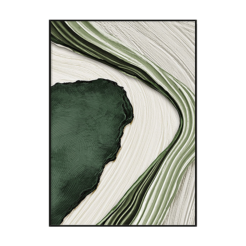 Green Marble Flow Abstract Canvas Art