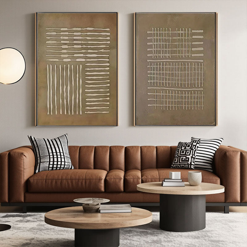 Textured Abstract Symbol Wall Art Set of 2