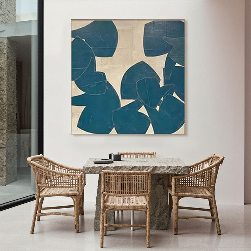 Modern Navy Petal Cluster Wall Art