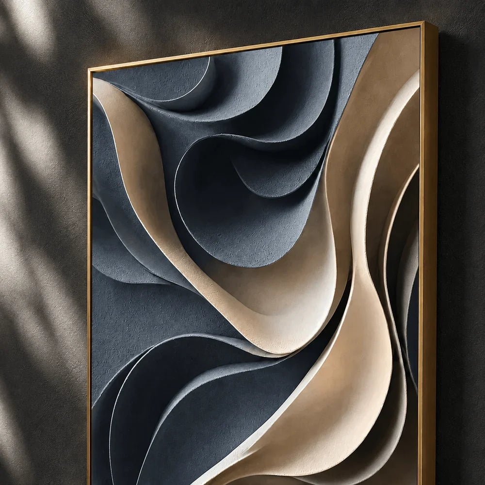 Sculptural Curved Waves Wall Art