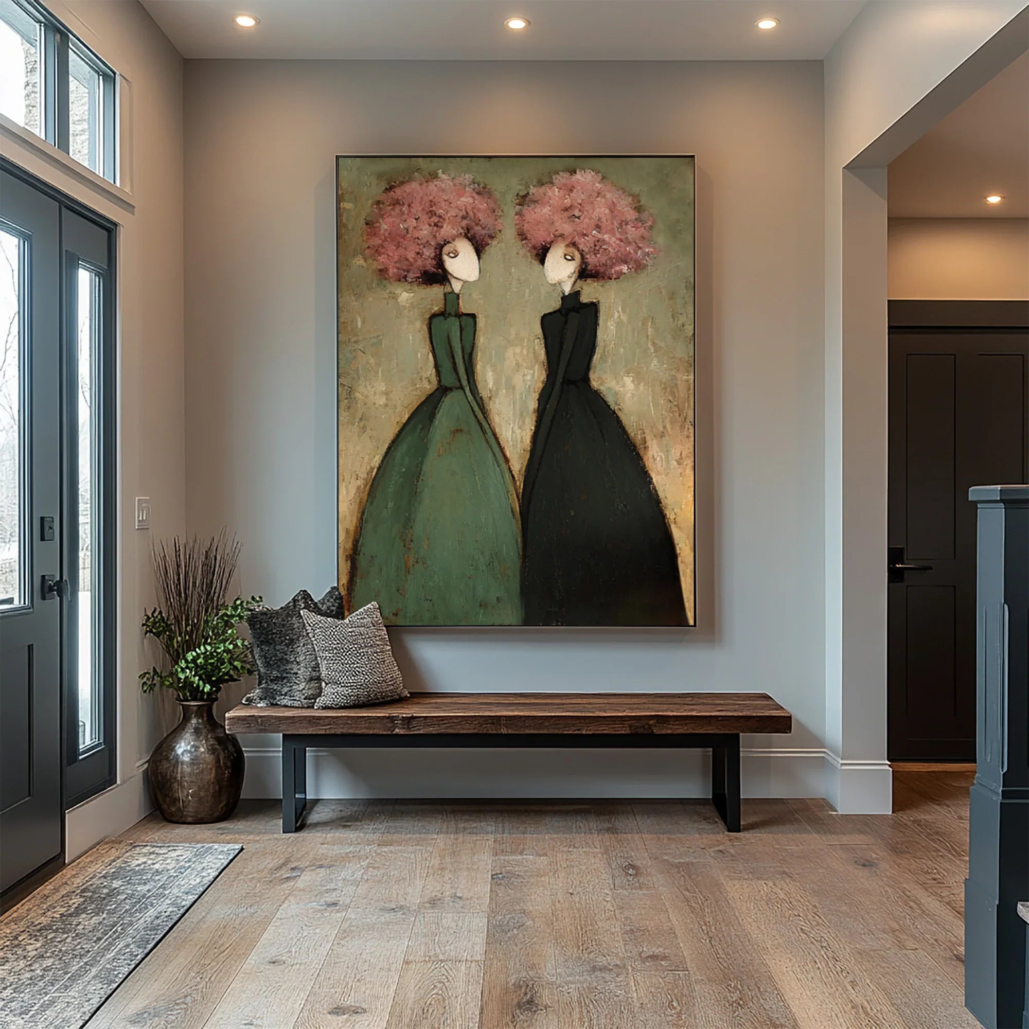 Textured Duo Figures Wall Art