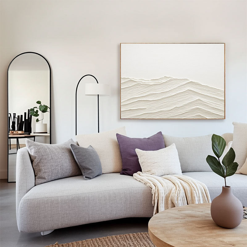 Textured Beige Rolling Hills Wall Art