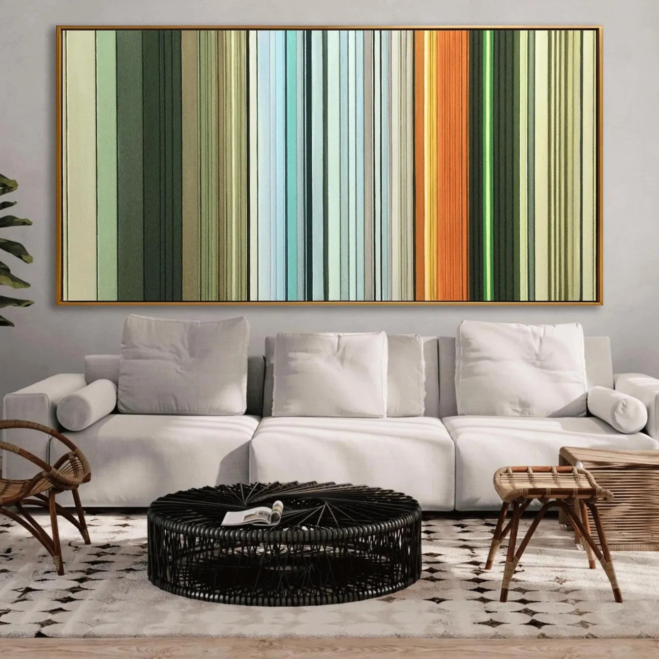 Vertical Stripe Gradient Wall Art