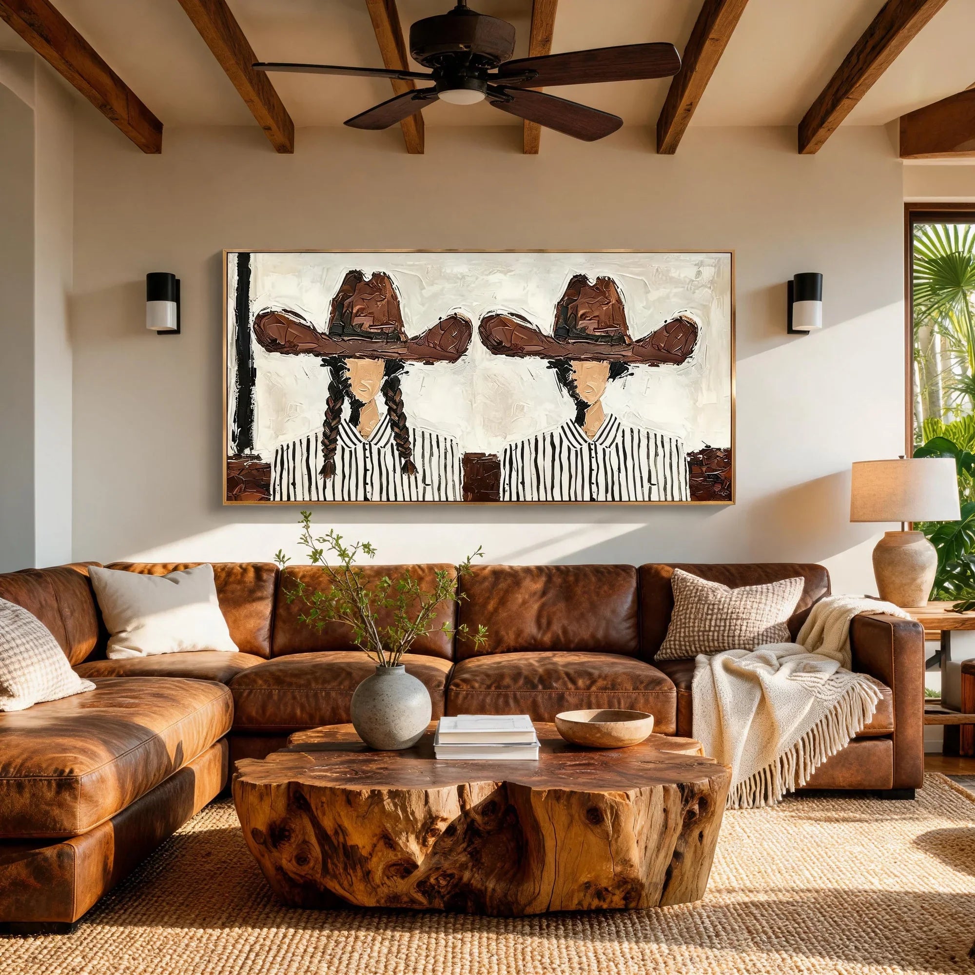 Impasto Wide Hat Twins Wall Art