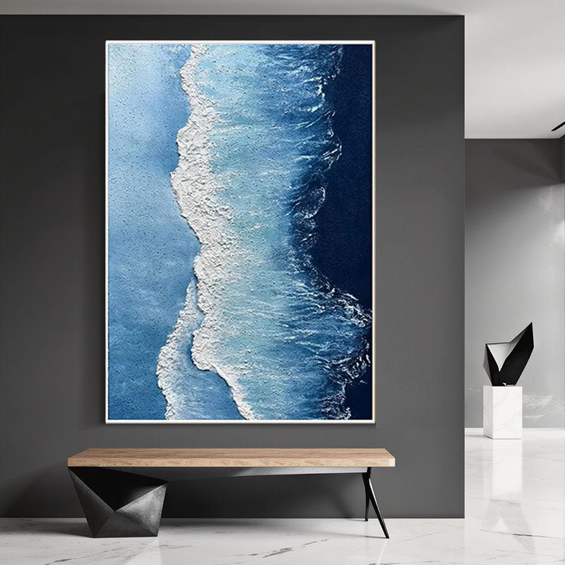 Textured Blue Wave Wall Art