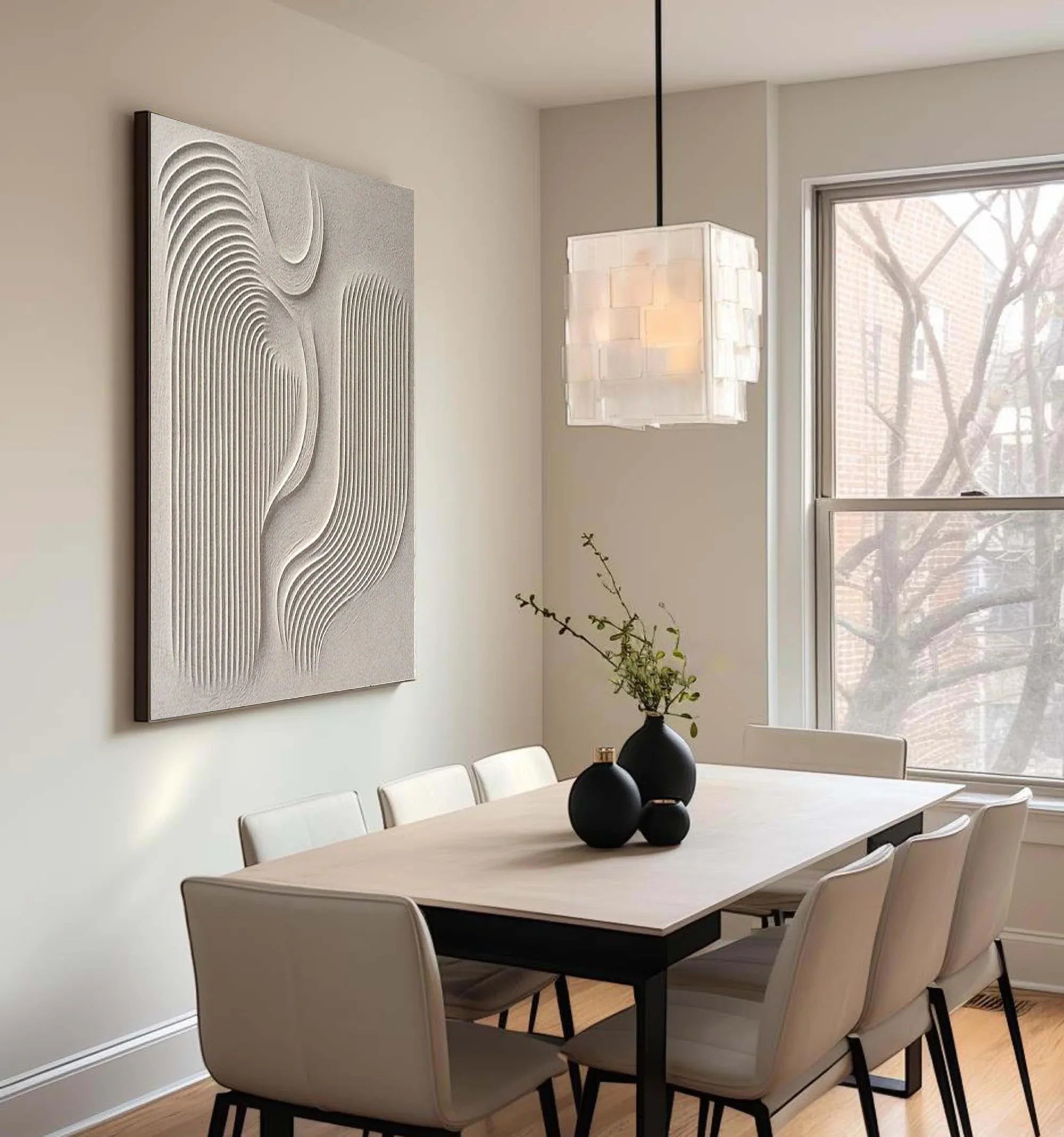 Sculptural Flowing Lines Wall Art