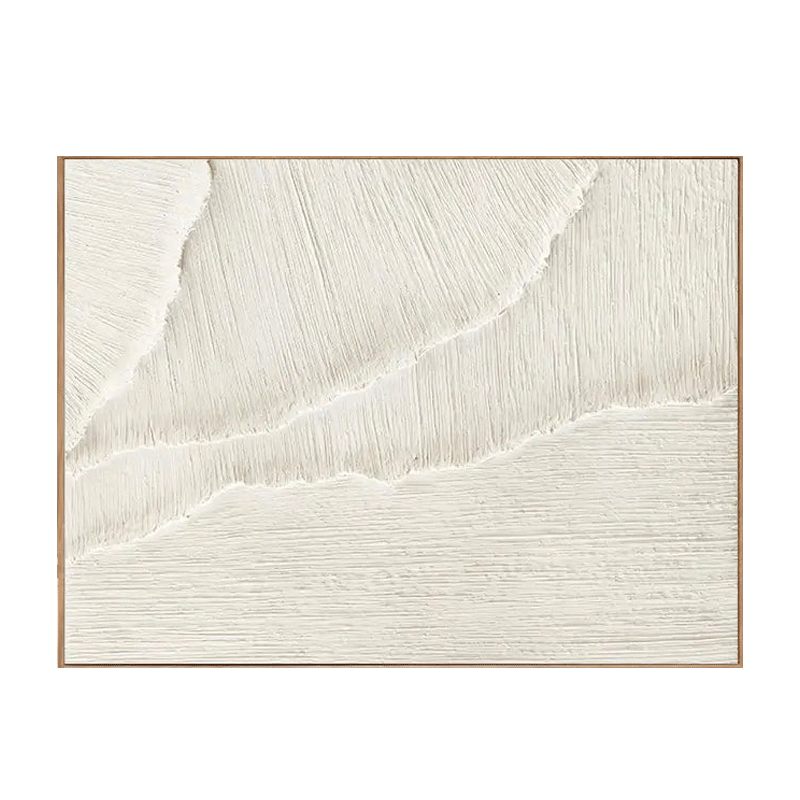 Wide Scratch Line White Wall Art