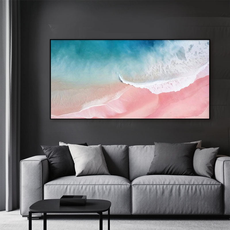 Aerial Pink Beach Wall Art
