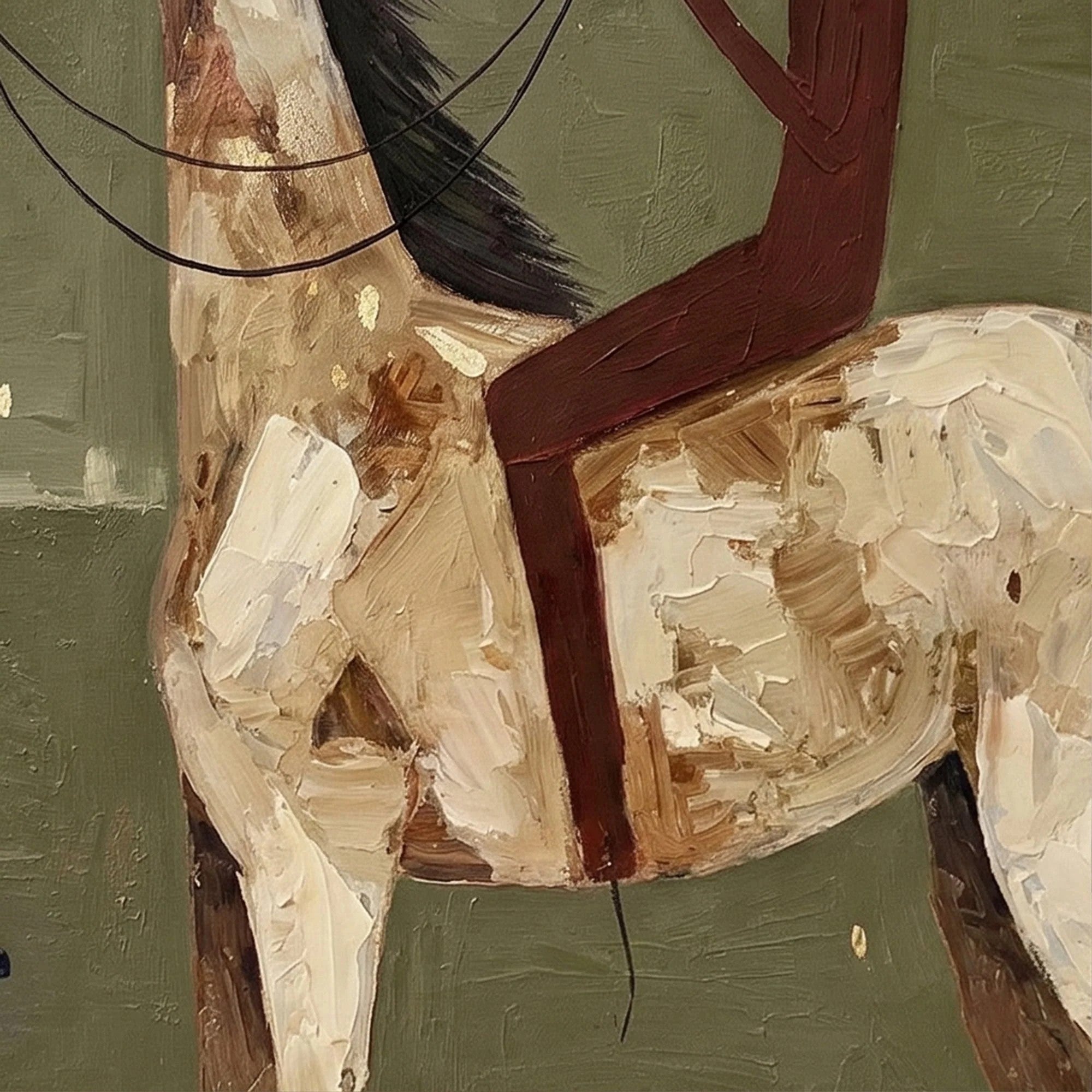 Textured Rider on Horseback Wall Art