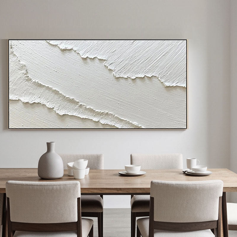 Textured White Ridge Wall Art
