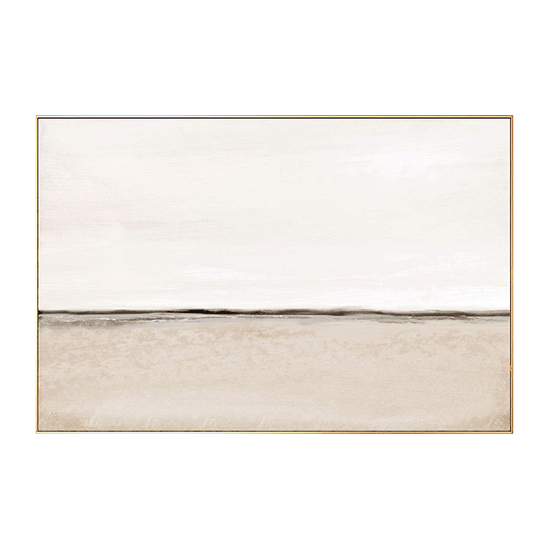 Minimalist White Beige Horizon Canvas Art