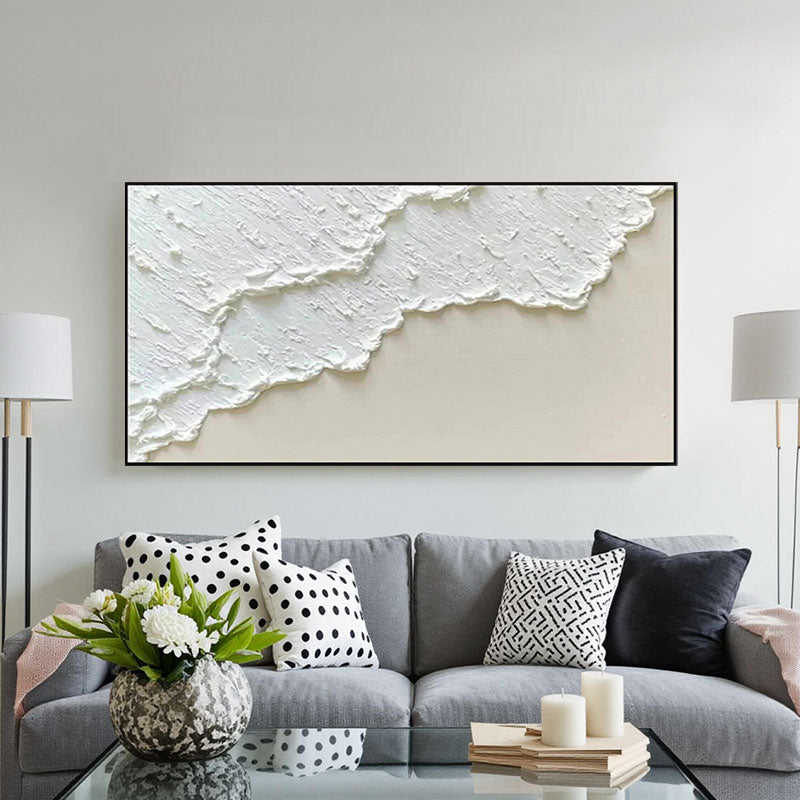 Textured White Wave Foam Wall Art