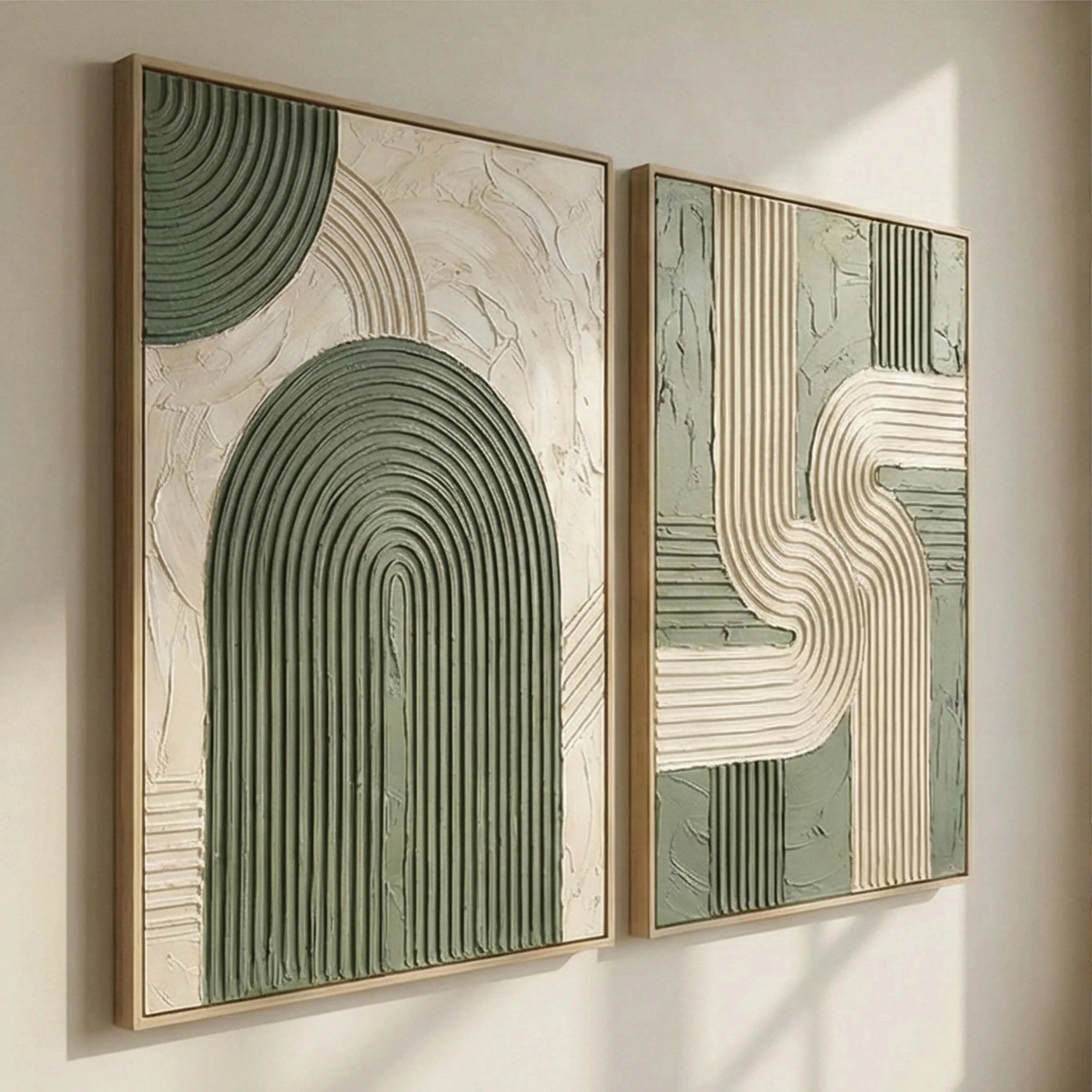 Sculptural Arch & Ribbon Wave Wall Art