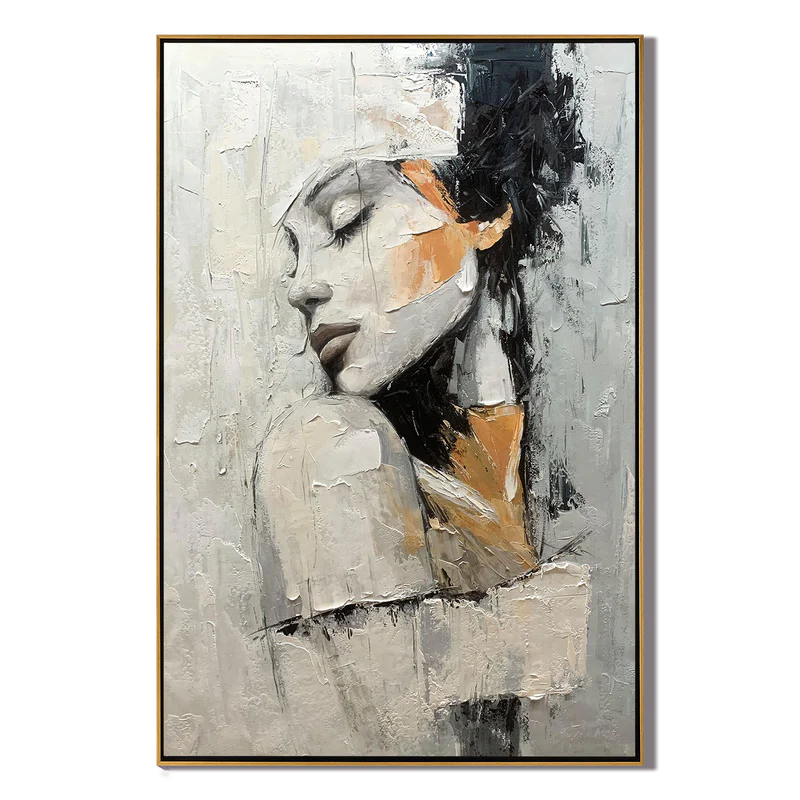 Neutral Portrait | Abstract Textured Wall Art
