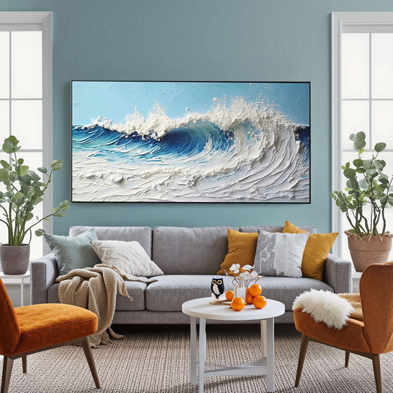 Textured Crashing Wave Wall Art